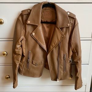 LIKE NEW BLANKNYC Cognac Faux Leather Moto Jacket